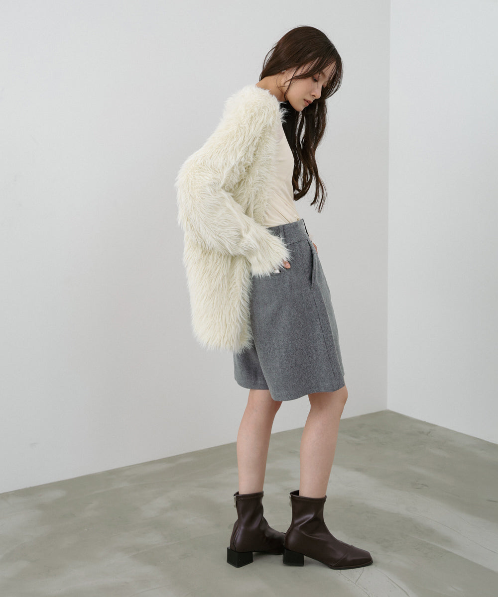 【選べる着丈】前後2WAYハートボタンシャギーニットカーディガン