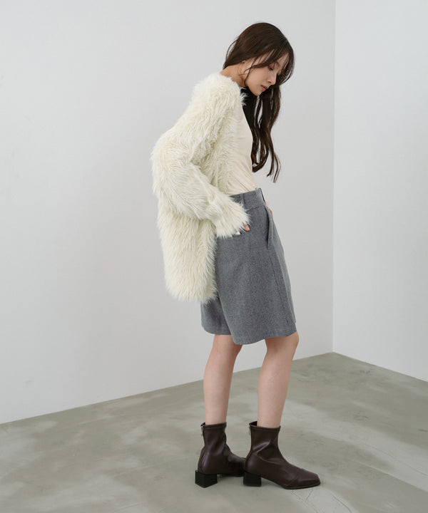 【選べる着丈】前後2WAYハートボタンシャギーニットカーディガン