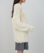 【選べる着丈】前後2WAYハートボタンシャギーニットカーディガン