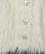 【選べる着丈】前後2WAYハートボタンシャギーニットカーディガン