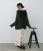 【選べる着丈】前後2WAYハートボタンシャギーニットカーディガン