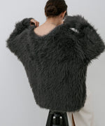 【選べる着丈】前後2WAYハートボタンシャギーニットカーディガン