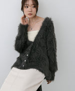 【選べる着丈】前後2WAYハートボタンシャギーニットカーディガン