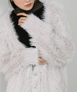 【選べる着丈】前後2WAYハートボタンシャギーニットカーディガン