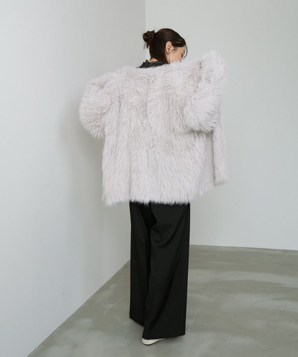 【選べる着丈】前後2WAYハートボタンシャギーニットカーディガン