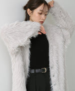 【選べる着丈】前後2WAYハートボタンシャギーニットカーディガン