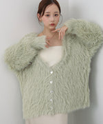 【選べる着丈】前後2WAYハートボタンシャギーニットカーディガン