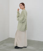 【選べる着丈】前後2WAYハートボタンシャギーニットカーディガン