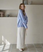 チョコチップ風ネップ 編み上げニットトップス