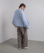 チョコチップ風ネップ 編み上げニットトップス