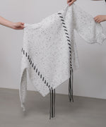 チョコチップ風ネップ 編み上げニットトップス