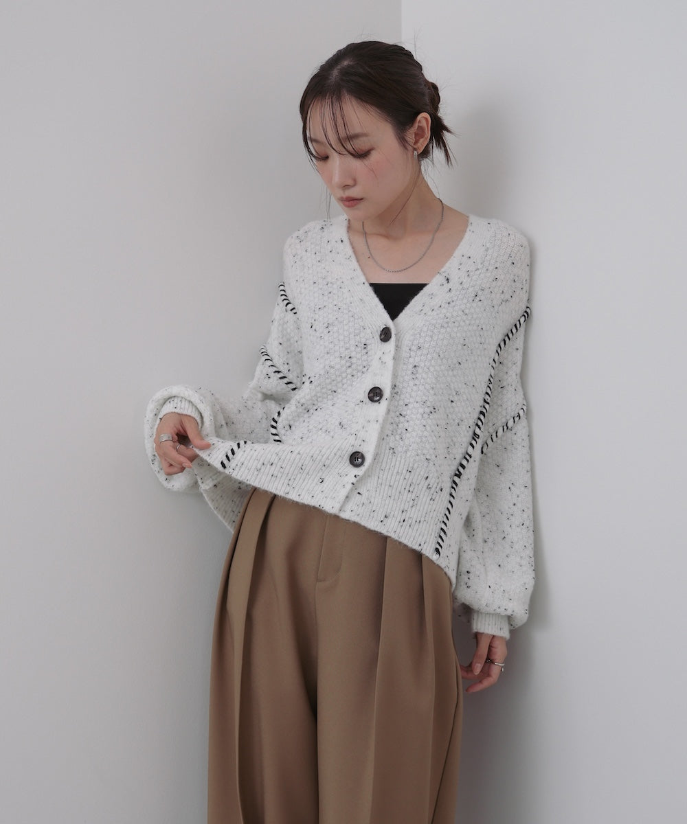 【❤︎チョコ❤︎】NKNIT ンニット カーディガン チョコチップ風ネップ ショート丈ニットカーディガン – Bab