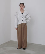 チョコチップ風ネップ ショート丈ニットカーディガン