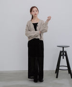 チョコチップ風ネップ ショート丈ニットカーディガン