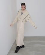 チョコチップ風ネップ ショート丈ニットカーディガン