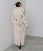 チョコチップ風ネップ ショート丈ニットカーディガン