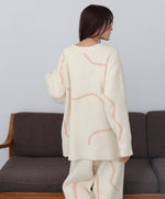 【ルームウェア】ウェーブモチーフふわもちカーディガン