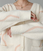 【ルームウェア】ウェーブモチーフふわもちカーディガン