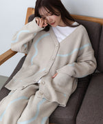 【ルームウェア】ウェーブモチーフふわもちカーディガン