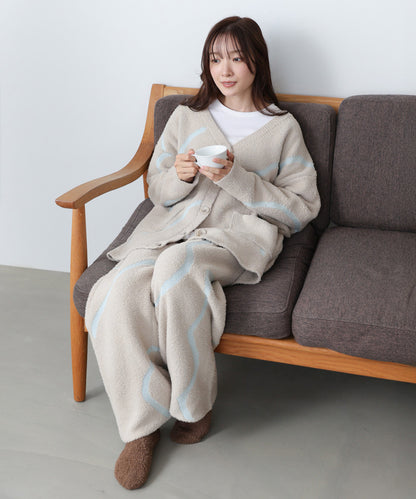 【ルームウェア】ウェーブモチーフふわもちカーディガン