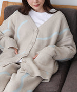 【ルームウェア】ウェーブモチーフふわもちカーディガン