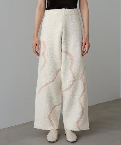 【ルームウェア】ウェーブモチーフふわもちパンツ