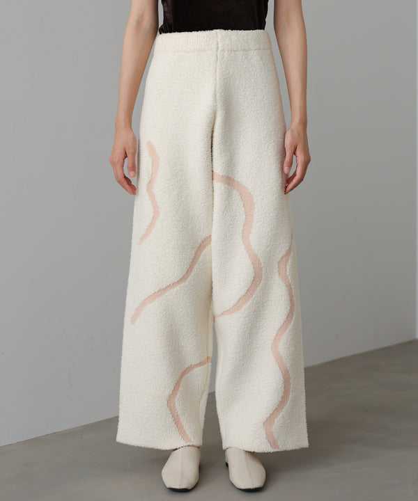 【ルームウェア】ウェーブモチーフふわもちパンツ