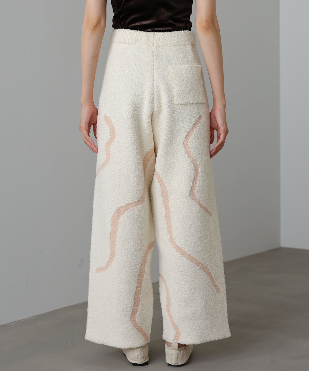 【ルームウェア】ウェーブモチーフふわもちパンツ