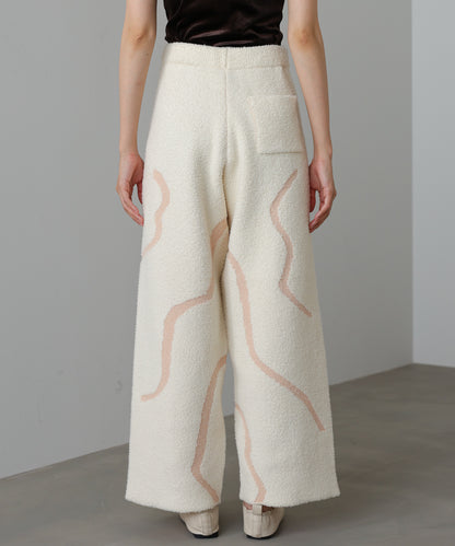 【ルームウェア】ウェーブモチーフふわもちパンツ