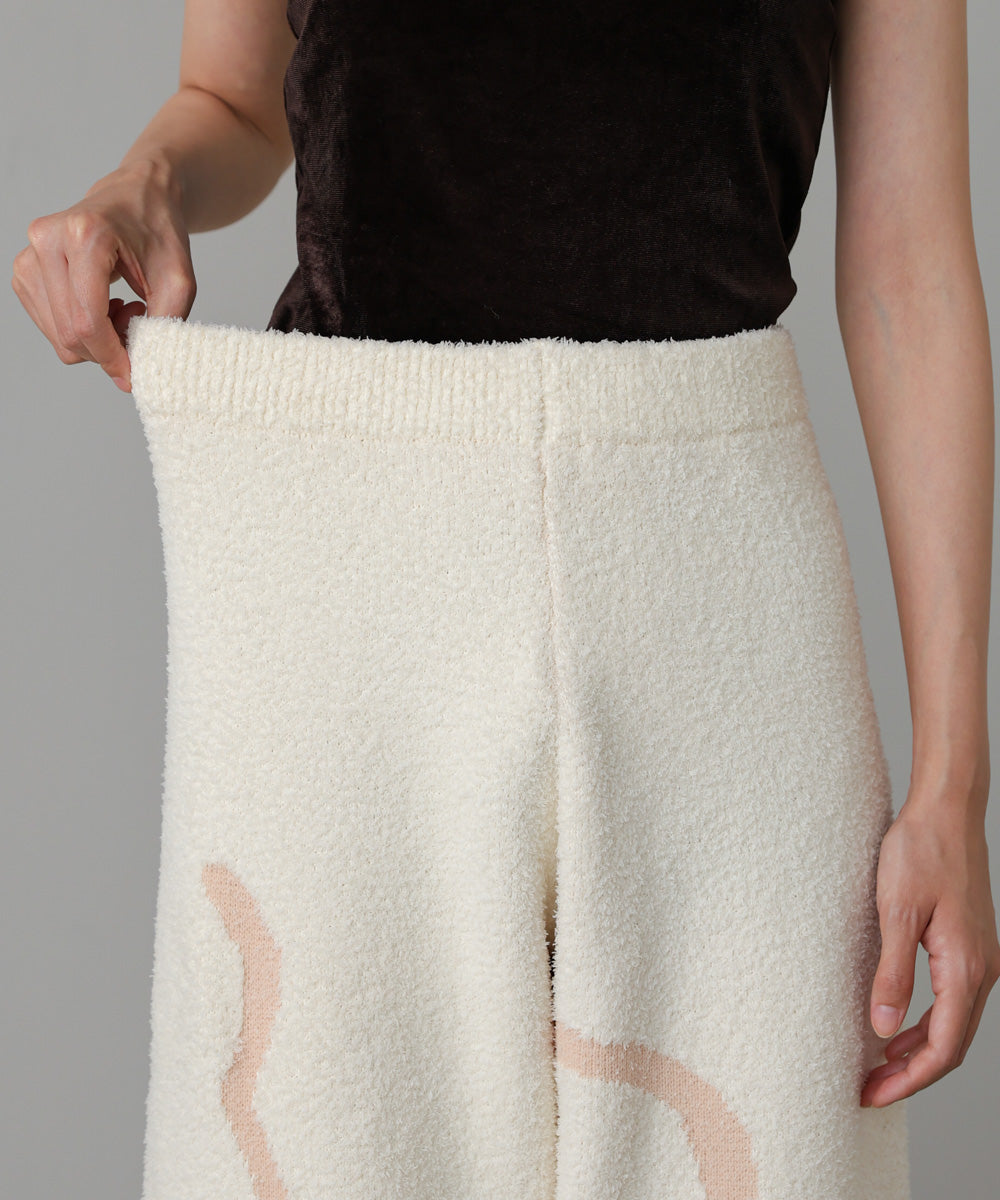 【ルームウェア】ウェーブモチーフふわもちパンツ