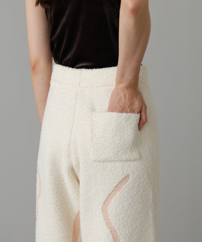 【ルームウェア】ウェーブモチーフふわもちパンツ