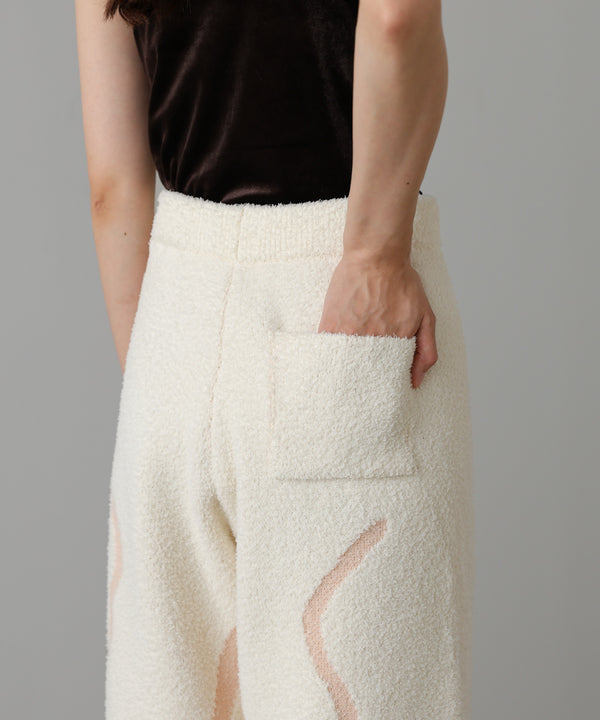 【ルームウェア】ウェーブモチーフふわもちパンツ