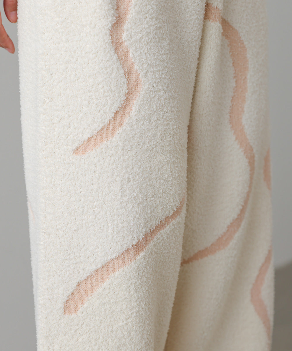 【ルームウェア】ウェーブモチーフふわもちパンツ