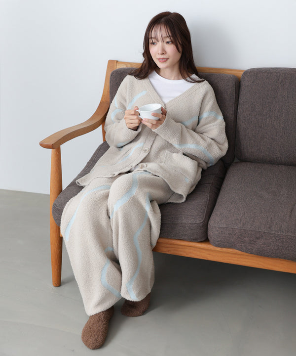 【ルームウェア】ウェーブモチーフふわもちパンツ