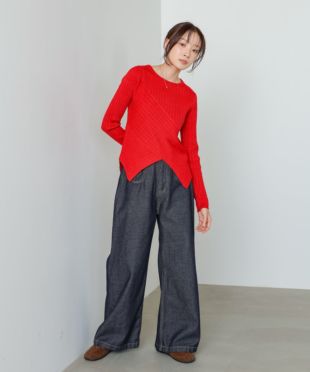 クロッシングニットトップス