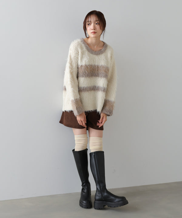 ボーダーケガキトップス