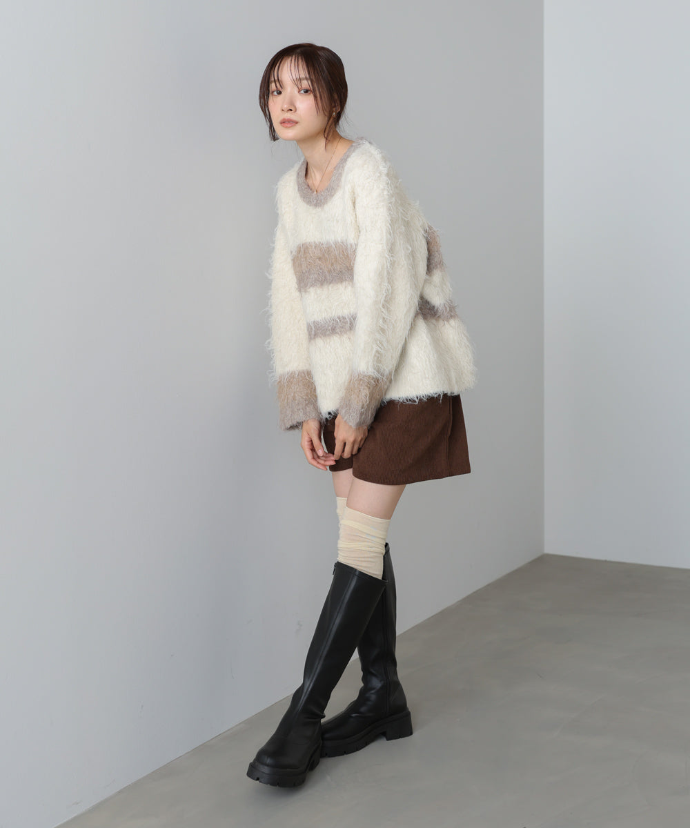 ボーダーケガキトップス