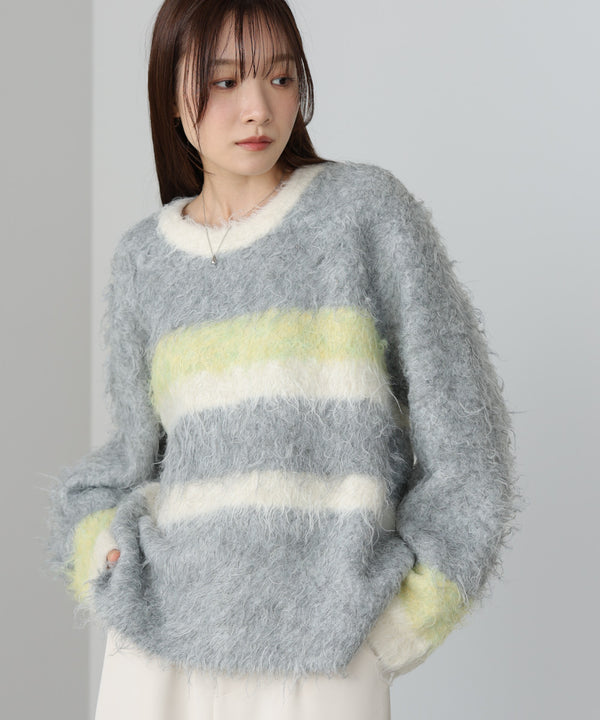 ボーダーケガキトップス