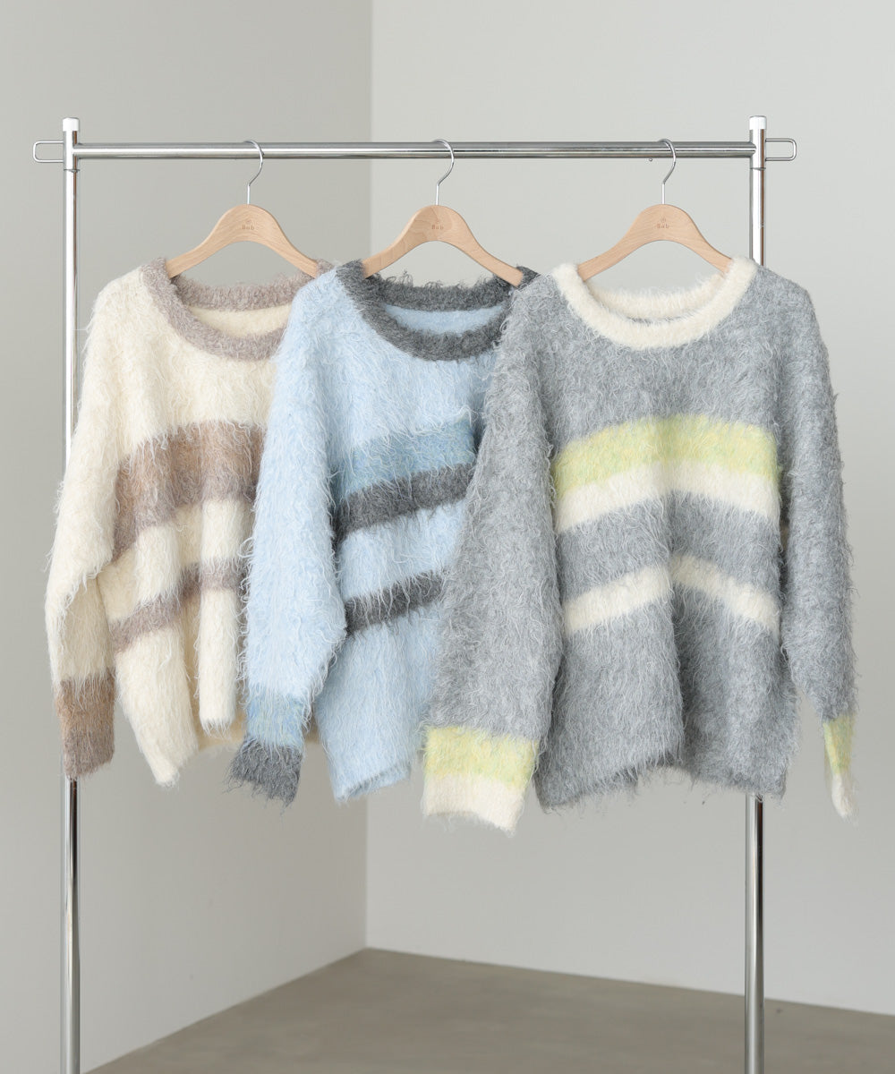 ボーダーケガキトップス