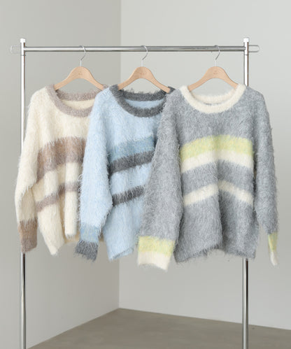 ボーダーケガキトップス