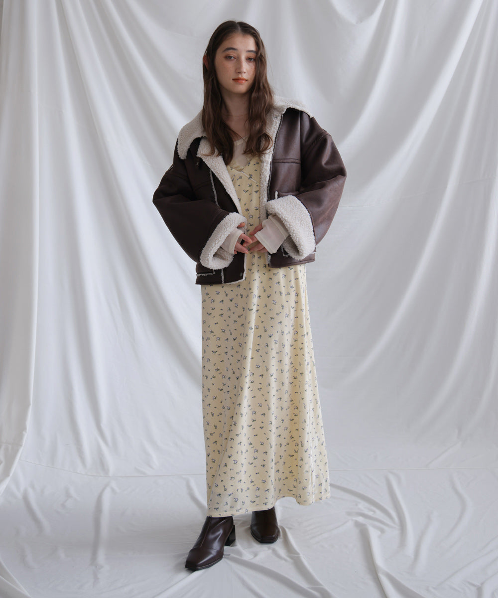 小花柄レース付きベロアキャミワンピース – Bab