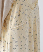 小花柄レース付きベロアキャミワンピース