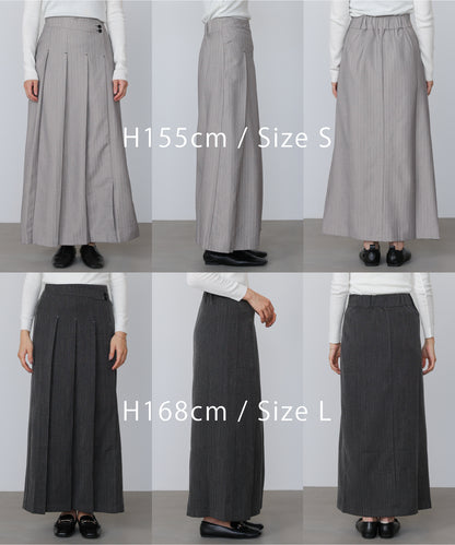 ピンストライプサイドプリーツスカート