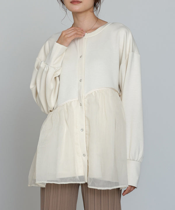 前後2WAYペプラムオーガンジーポンチトップス