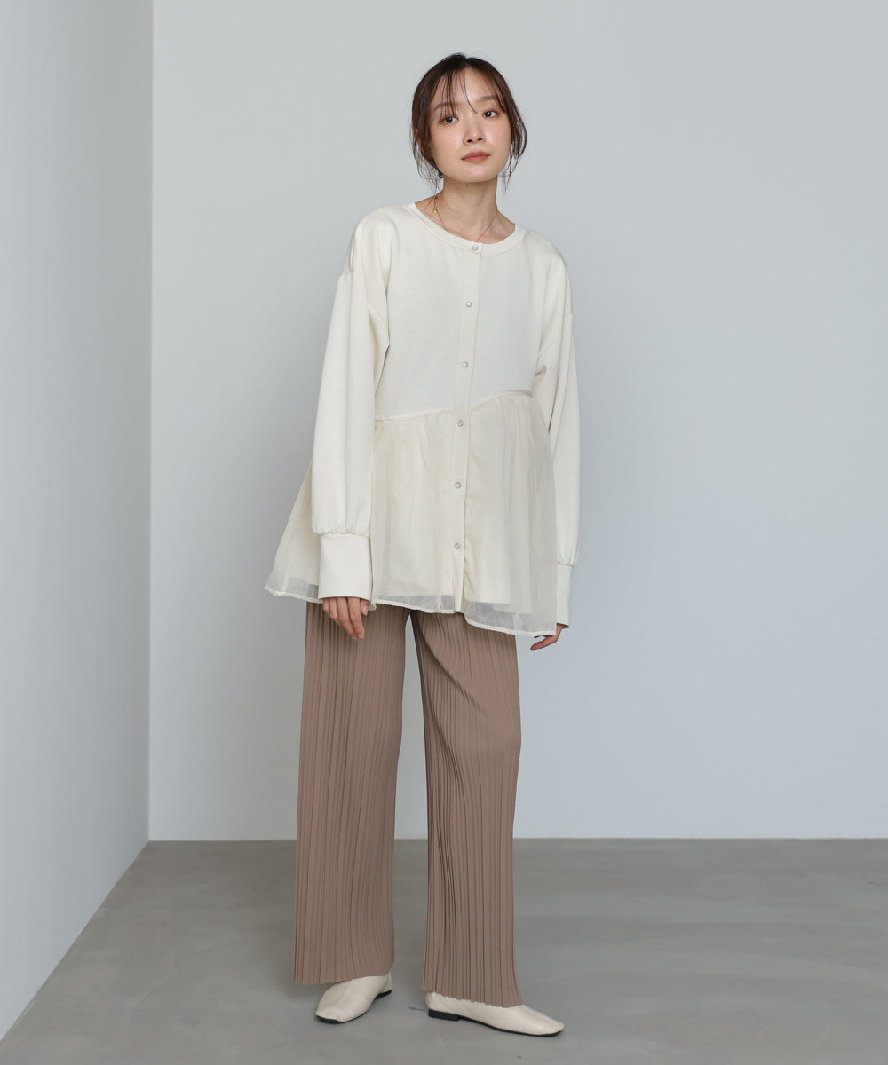 前後2WAYペプラムオーガンジーポンチトップス