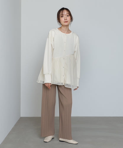 前後2WAYペプラムオーガンジーポンチトップス