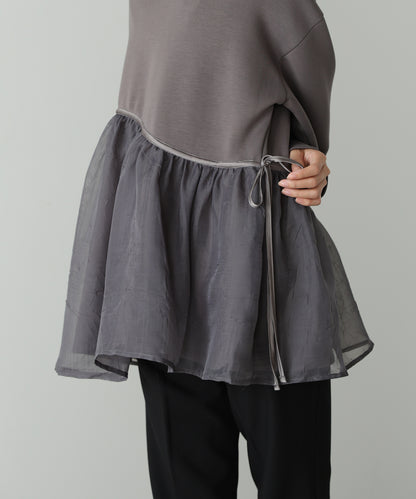前後2WAYペプラムオーガンジーポンチトップス