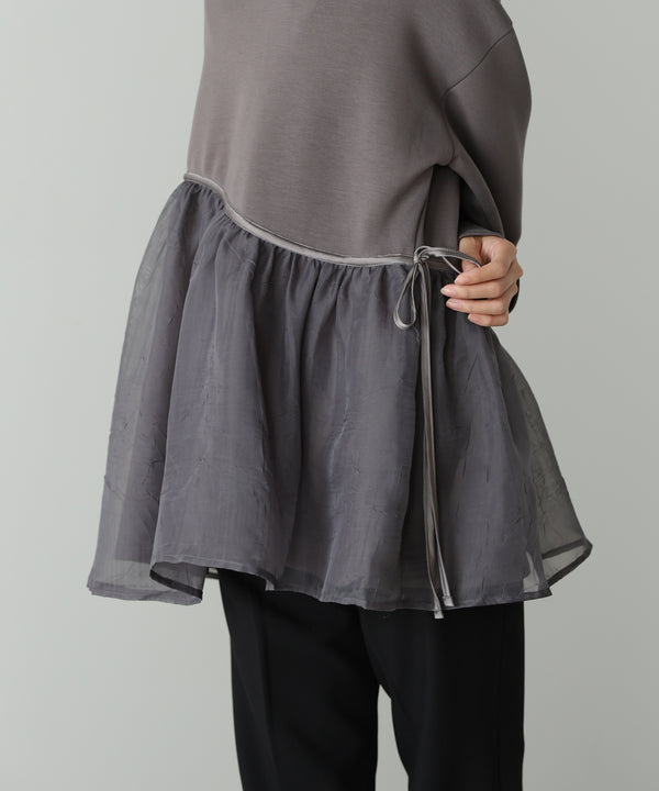 前後2WAYペプラムオーガンジーポンチトップス