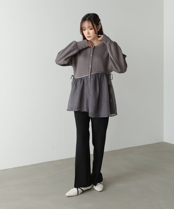 前後2WAYペプラムオーガンジーポンチトップス