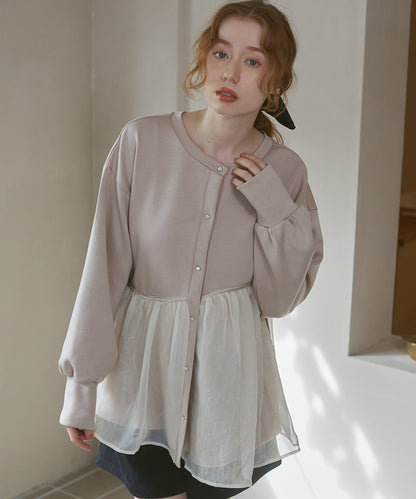 前後2WAYペプラムオーガンジーポンチトップス